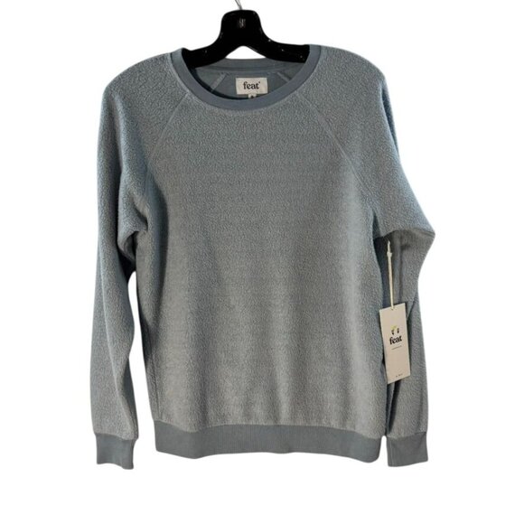 Ideal for gift-giving, Feat Womens Blue Textured Sweatshirt Size S - Picture 2 of 12